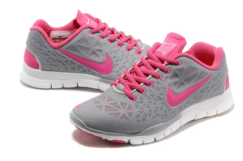Nike Free 5.0 femmes formateurs chaussures de course nouvelle rose gris (1)